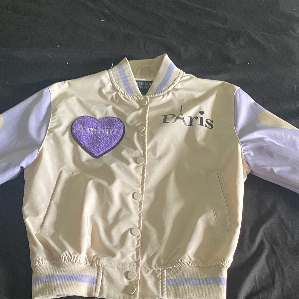 Mou Cream and Lavender Kids Jacket